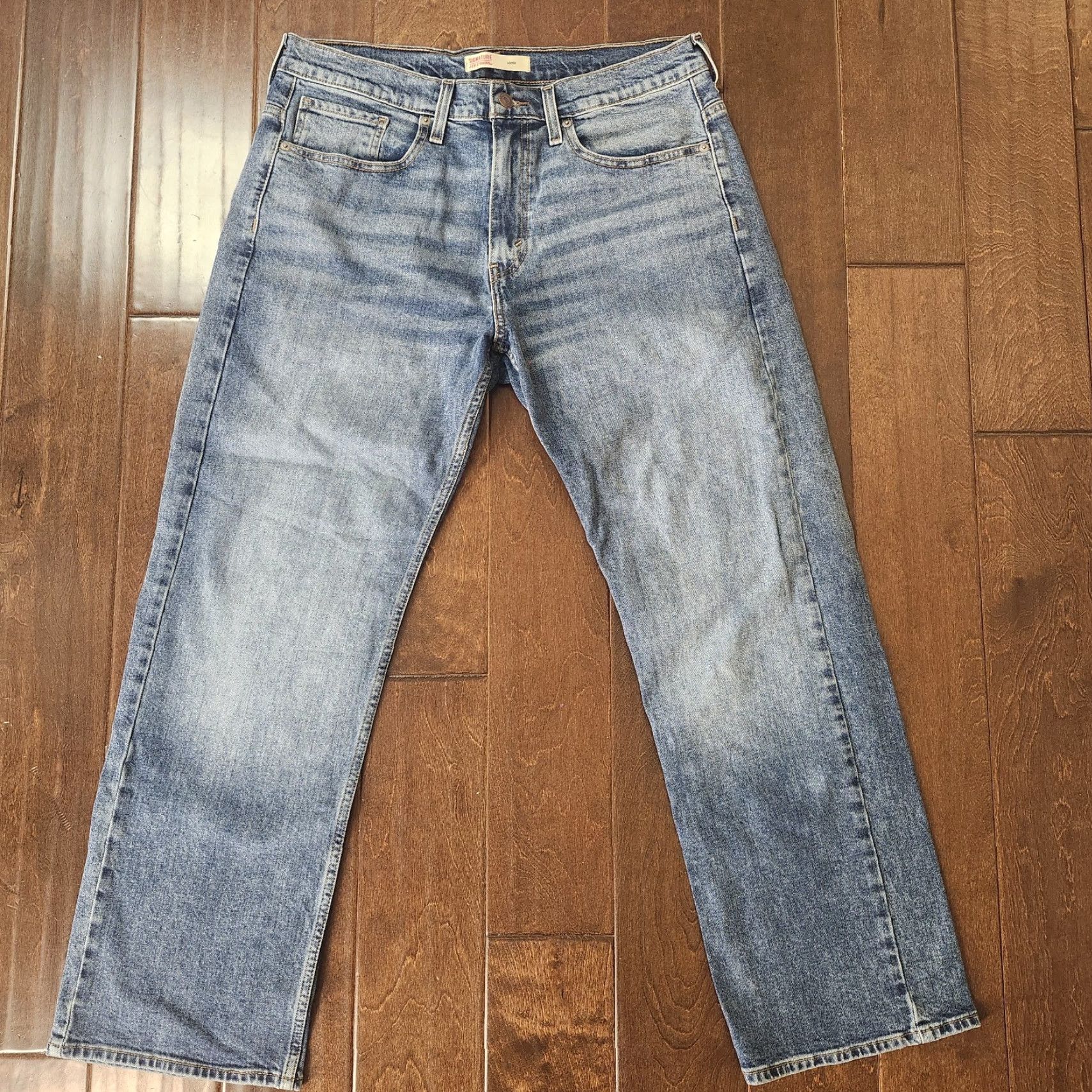 Levi's Levi's Signature Loose Jeans Mens 33x30 Blue Straight Leg Faded 5-Pocket USA 90s City Mens Size US 33 - 2 Thumbnail