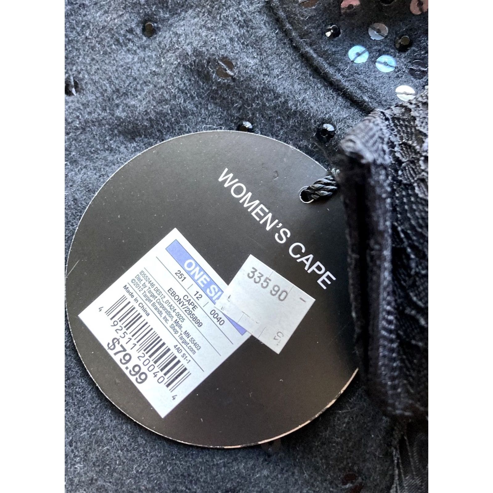 Prabal Gurung NWT Prabal Gurung Cape Wool Black Bow Sequin One Size Womens Size ONE SIZE - 3 Thumbnail