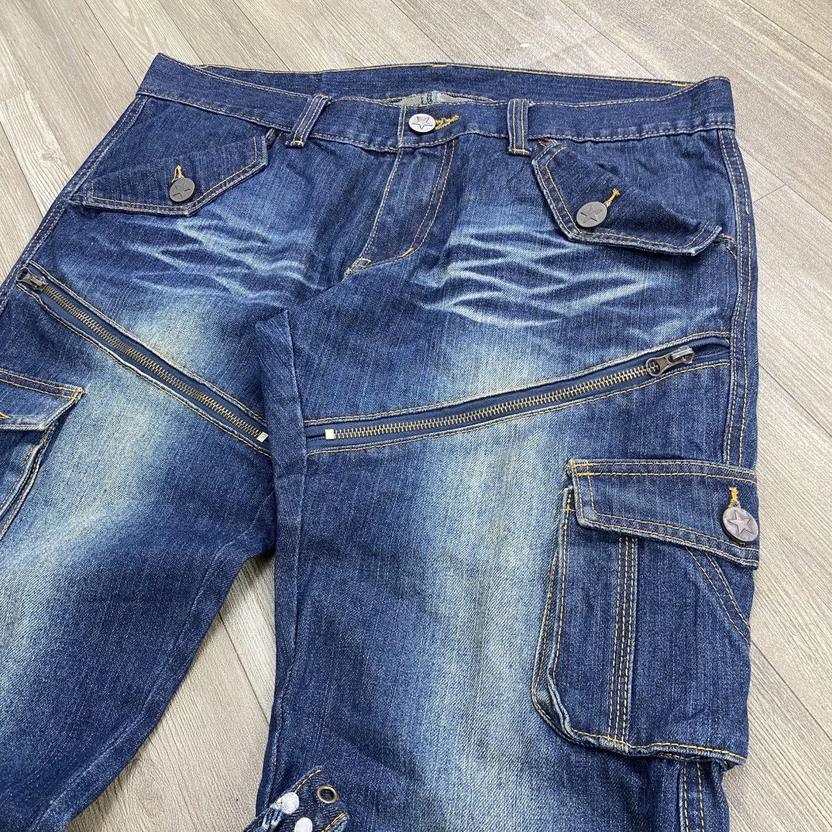 Japanese Brand 2000s Tornado Mart Lgb Goa Faded Bondage Flared Jeans Y2K Size US 32 / EU 48 - 4 Thumbnail