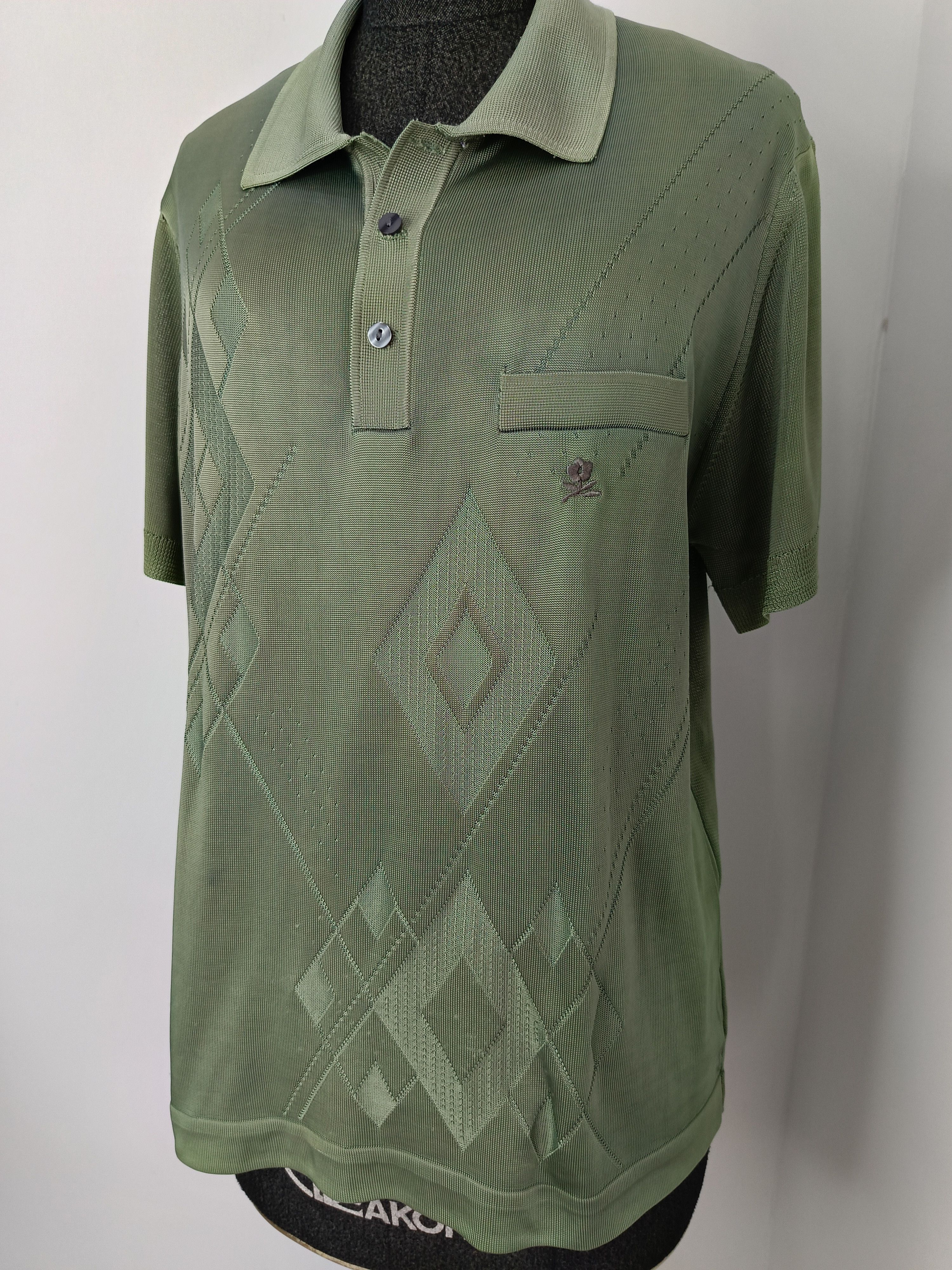 image of Montagut Paris Vintage Short Sleeve Green Polo Shirt, Men's (Size Small)