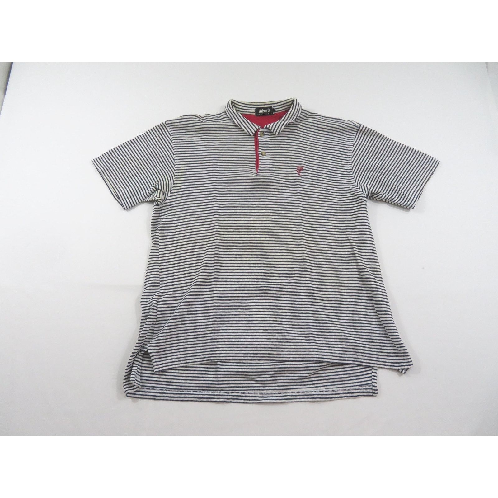 Ashworth Ashworth Polo Shirt, Made in USA, White Blue, Sz L 1990s Size US L / EU 52-54 / 3 - 1 Thumbnail
