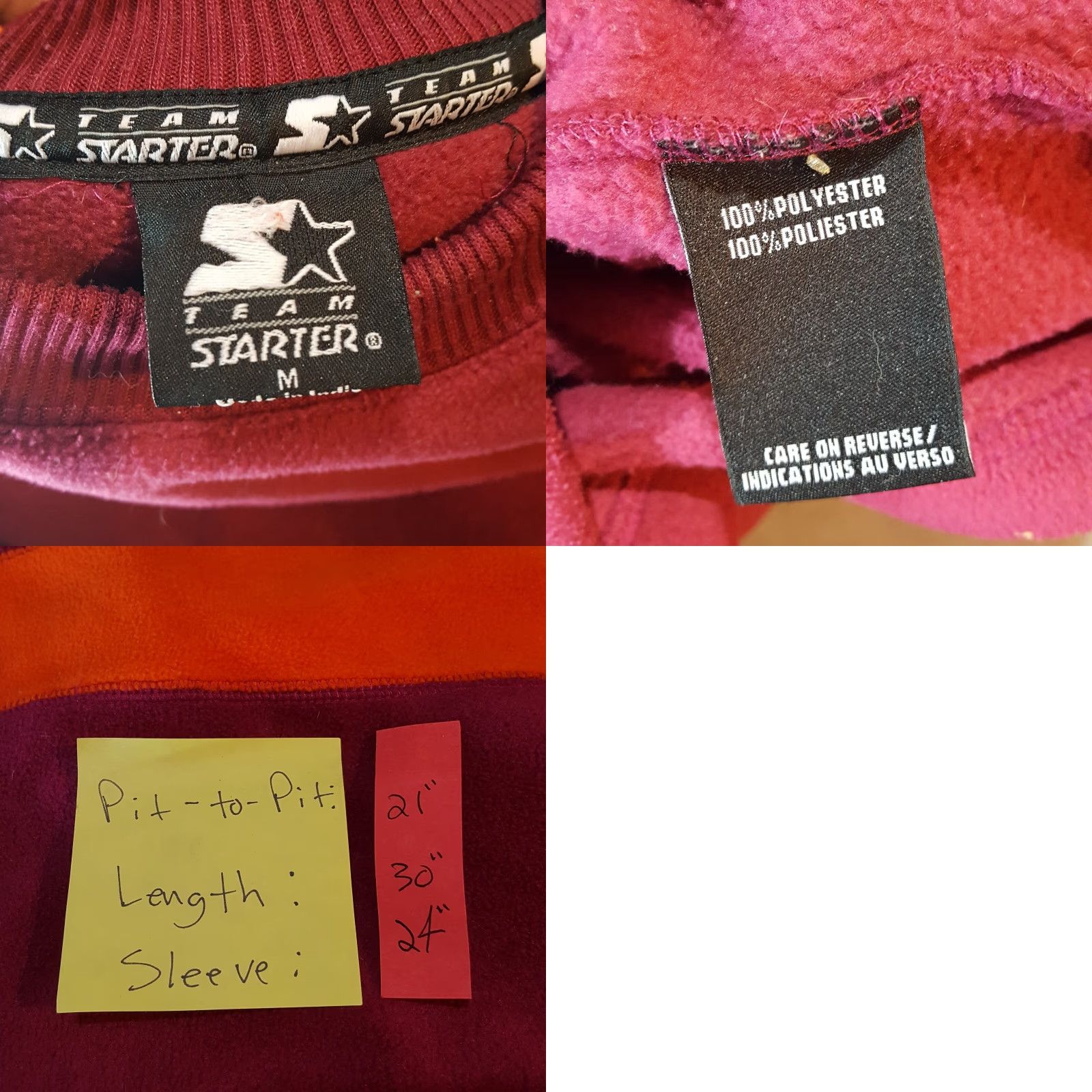Starter VINTAGE Virginia Tech Hokies Football VT Fleece Size M Crewneck College Sweatshirt Size US M / EU 48-50 / 2 - 8 Thumbnail
