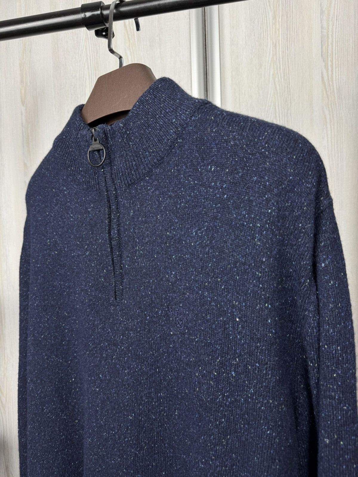 Barbour Barbour Men’s Tisbury Half Zip Sweater Navy Blue wool blend Size US XXL / EU 58 / 5 - 4 Thumbnail