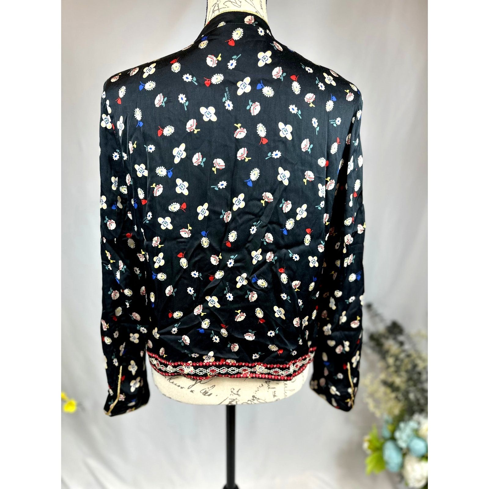 Zadig & Voltaire Zadig & Voltaire Vendrix Floral-Print Open-Front Jacket 38M Size M / US 6-8 / IT 42-44 - 14 Thumbnail