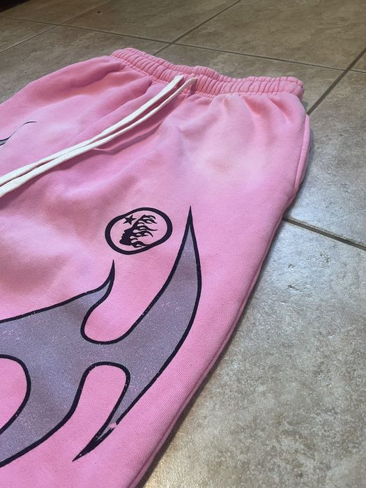 Hellstar Hellstar Flame Sweatpants Pinkgrey Grailed