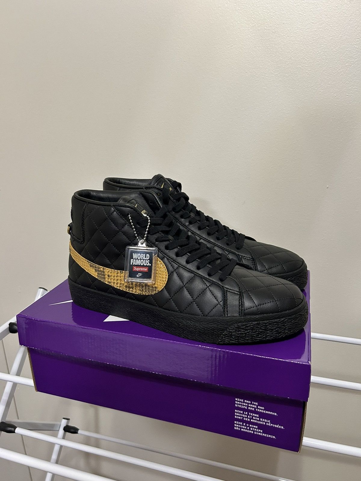 image of Nike Blazer Mid Sb Shoes in Black, Men's (Size 10.5)