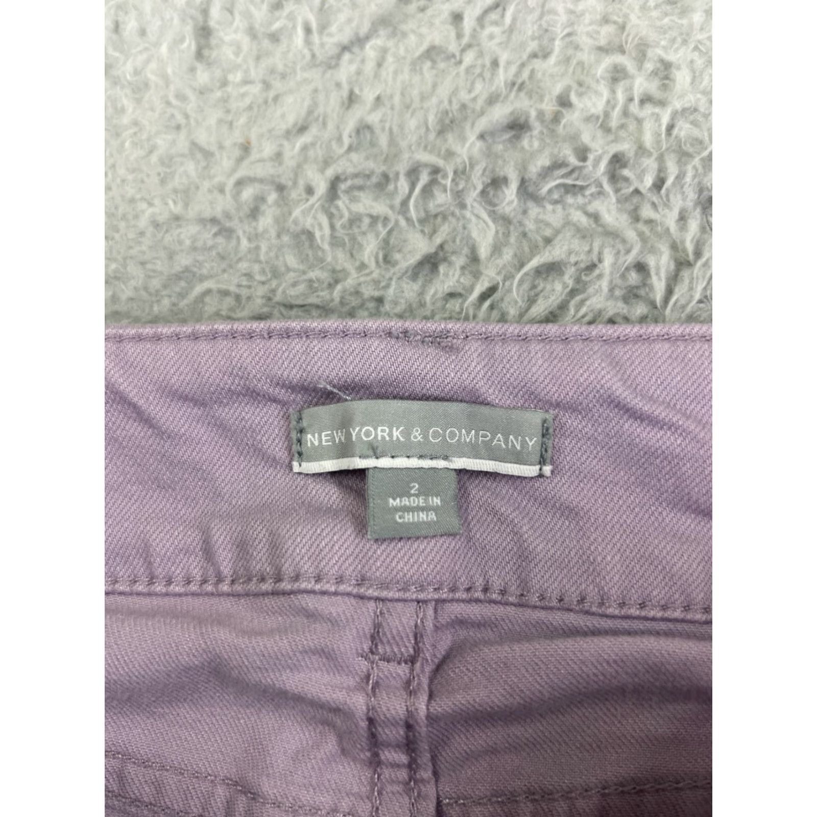 Vintage New York & Company Pants Womens 2 Purple Distressed Straight Leg Low Rise 27x28 Size 26" / US 2 / IT 38 - 6 Thumbnail