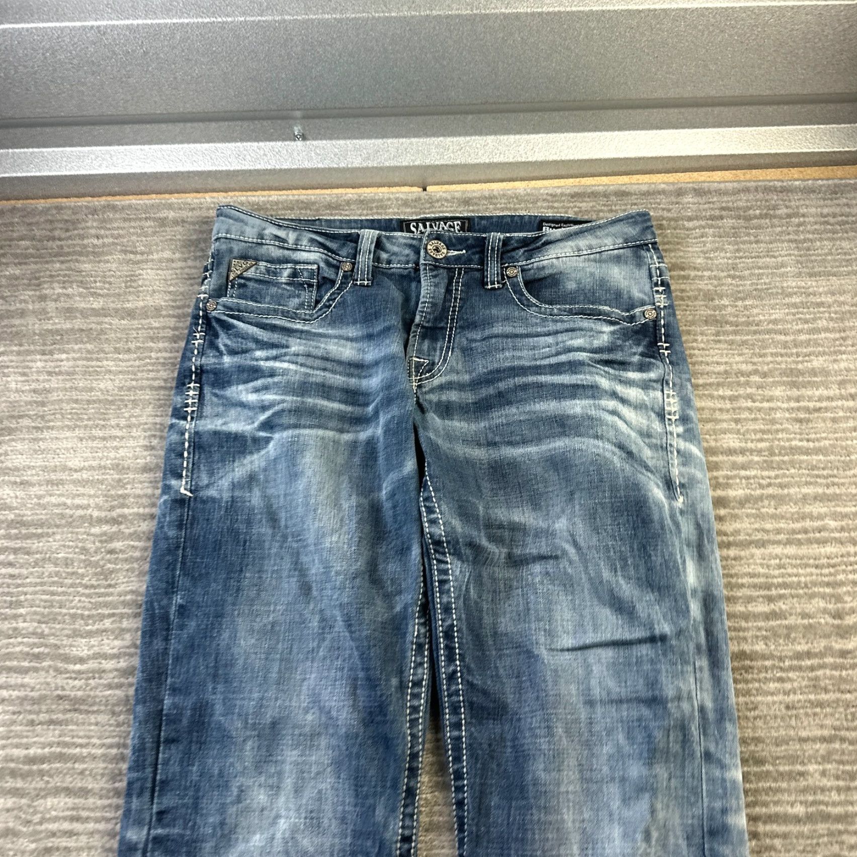 Vintage VINTAGE Buckle Buckle Salvage Jeans 33x31 Blue Denim Pants 5-Pocket Design Denim | Buckle Size US 33 - 3 Thumbnail