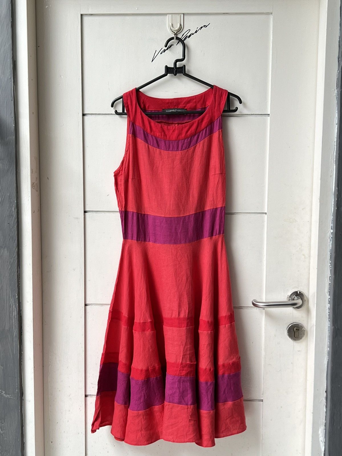 Sandro Sandro Ferrone Red Midi Dress Size XS / US 0-2 / IT 36-38 - 14 Thumbnail