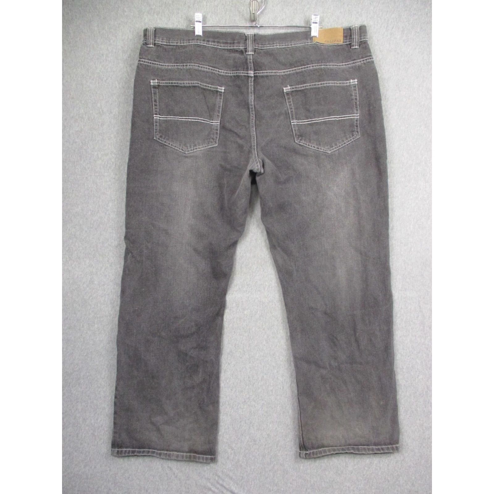 Vintage Halifax Jeans Mens 44x32 Gray Black Denim Baggy 5 Pocket Straight Relaxed Cotton Charcoal Wash Denim 5-pocket Mens Jeans Size US 44 / EU 60 - 5 Thumbnail