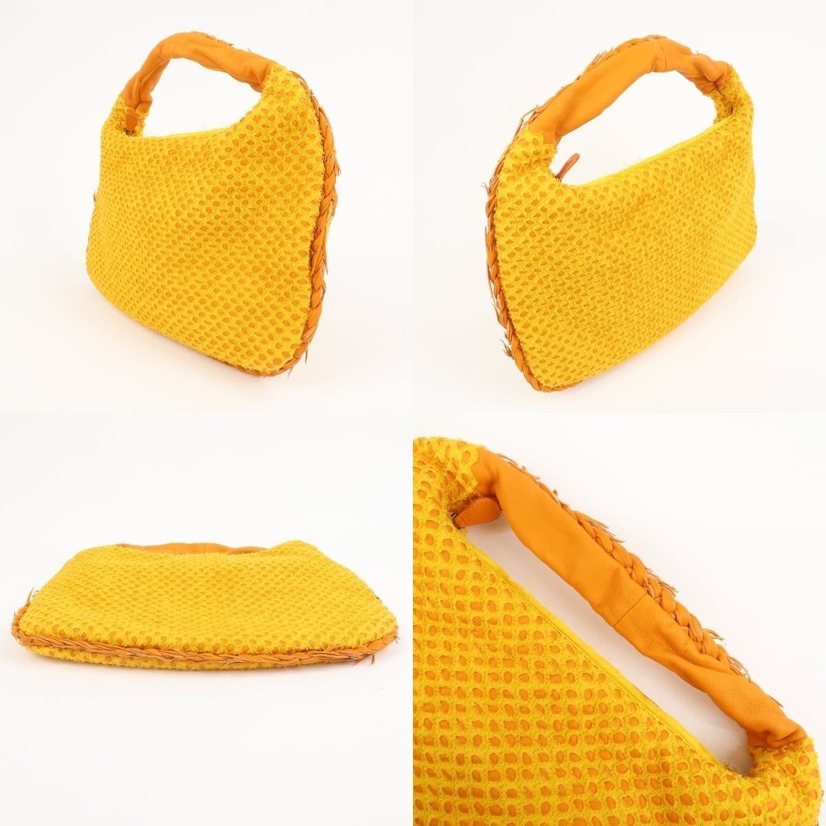 Bottega Veneta Bottega Veneta Hobo Cotton Shoulder Bag Yellow Size ONE SIZE - 3 Thumbnail