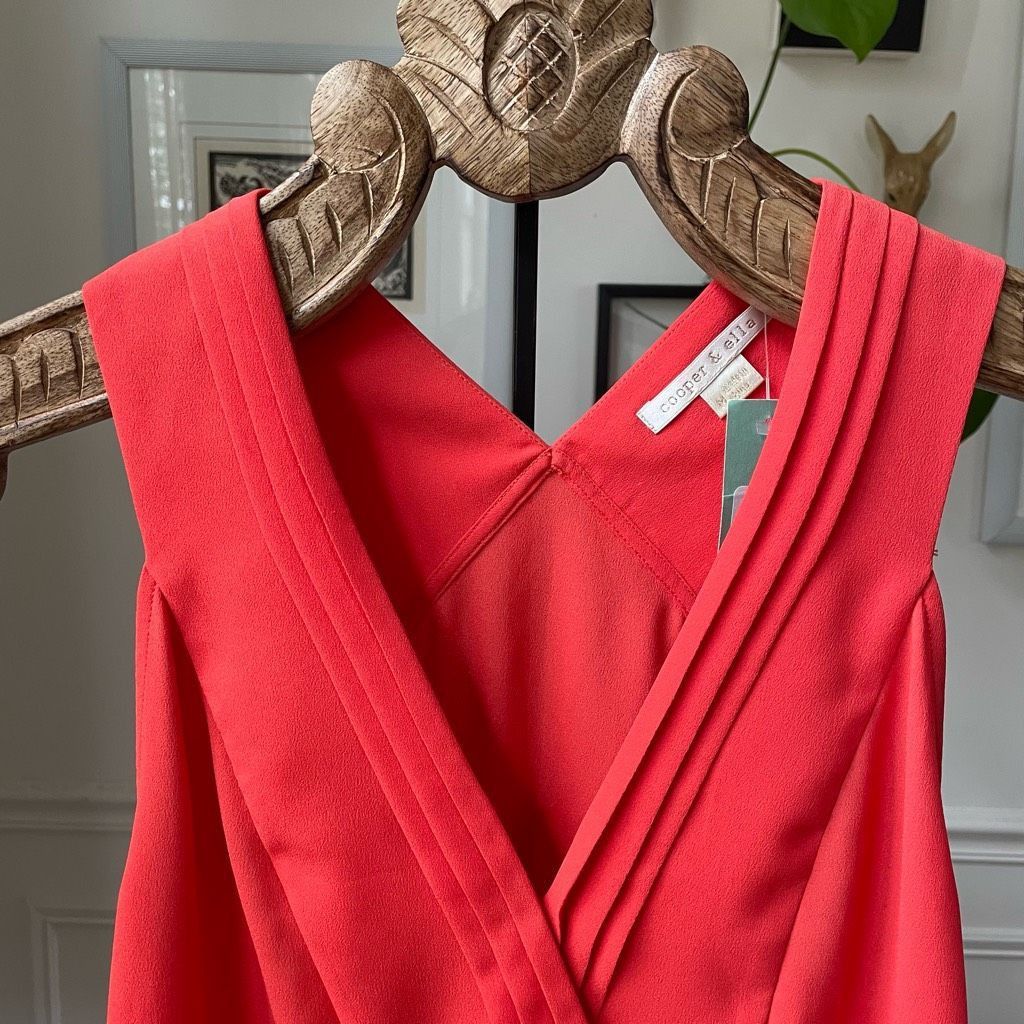 Other NWT Cooper & Ella Coral Orange Tank Sleeveless Blouse Shell Size M / US 6-8 / IT 42-44 - 2 Thumbnail