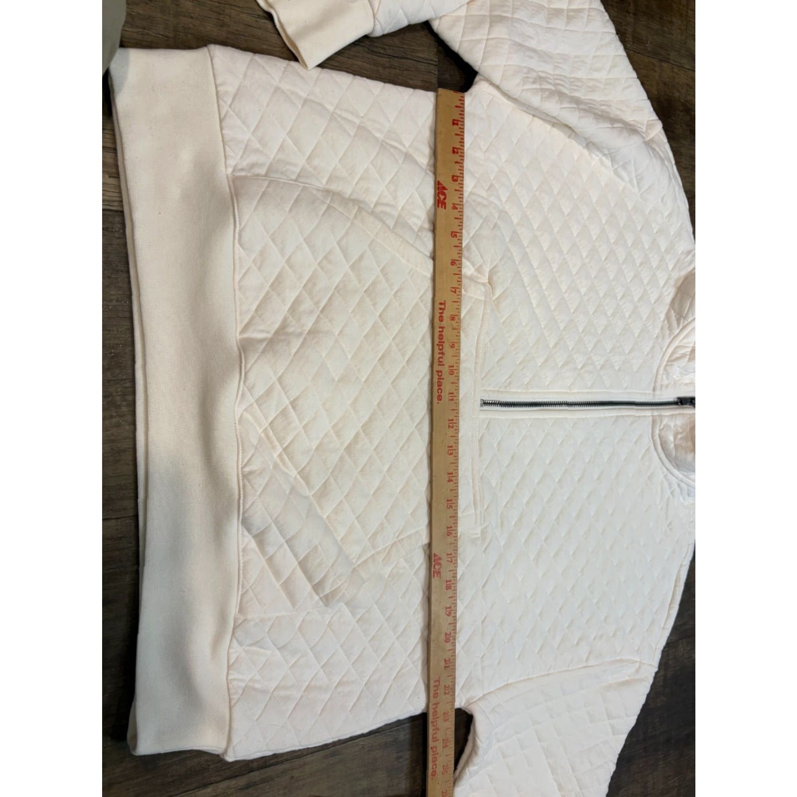 Vintage DSG Hacket Mens Large Half Zip White Quilted Beige Long Sleeve Sweater Jacket Regular Size L Men Size US L / EU 52-54 / 3 - 3 Thumbnail