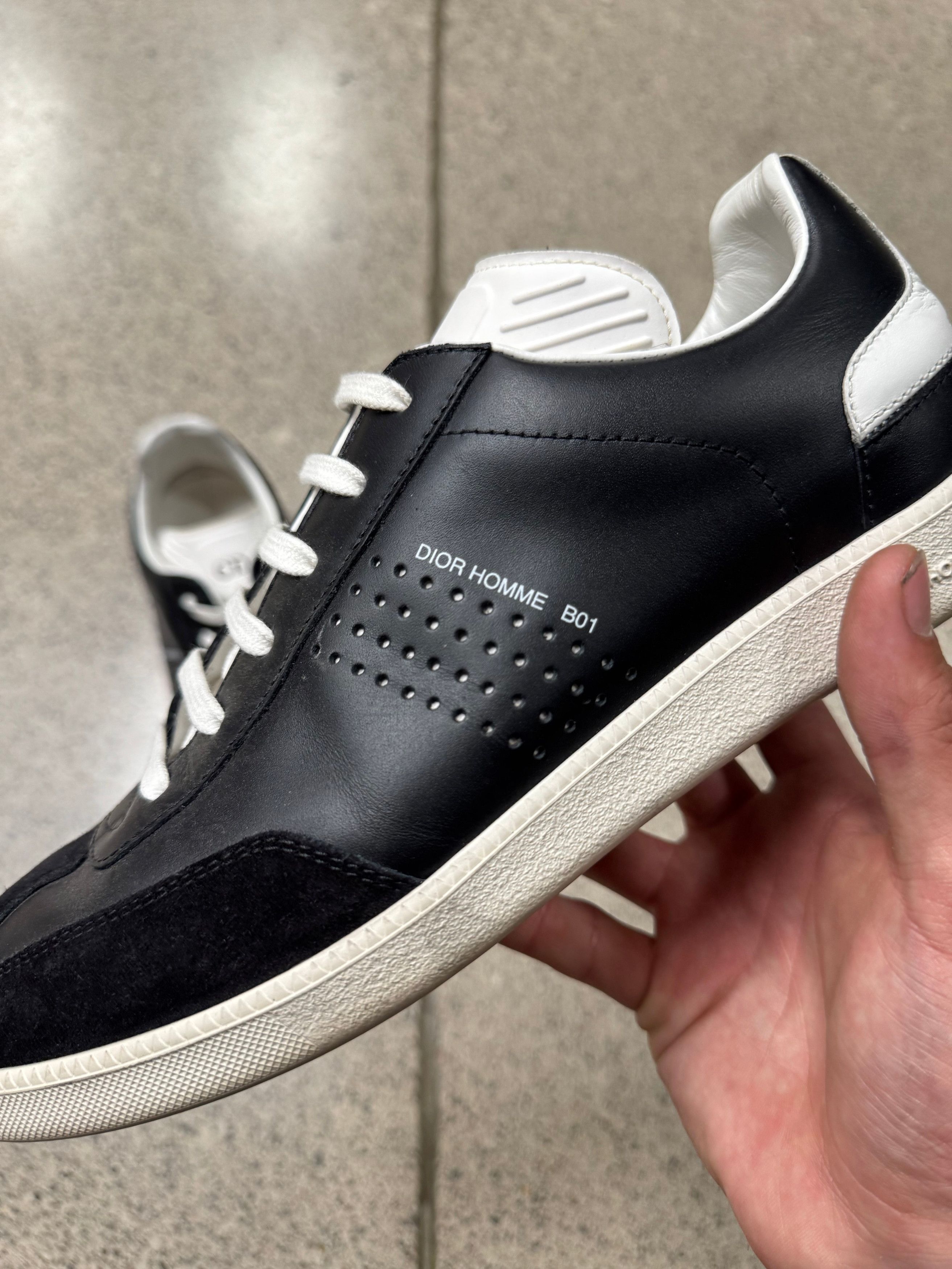 Dior Dior Homme B01 Black/White Leather Low Top Sneakers Size US 6 / EU 39 - 2 Thumbnail