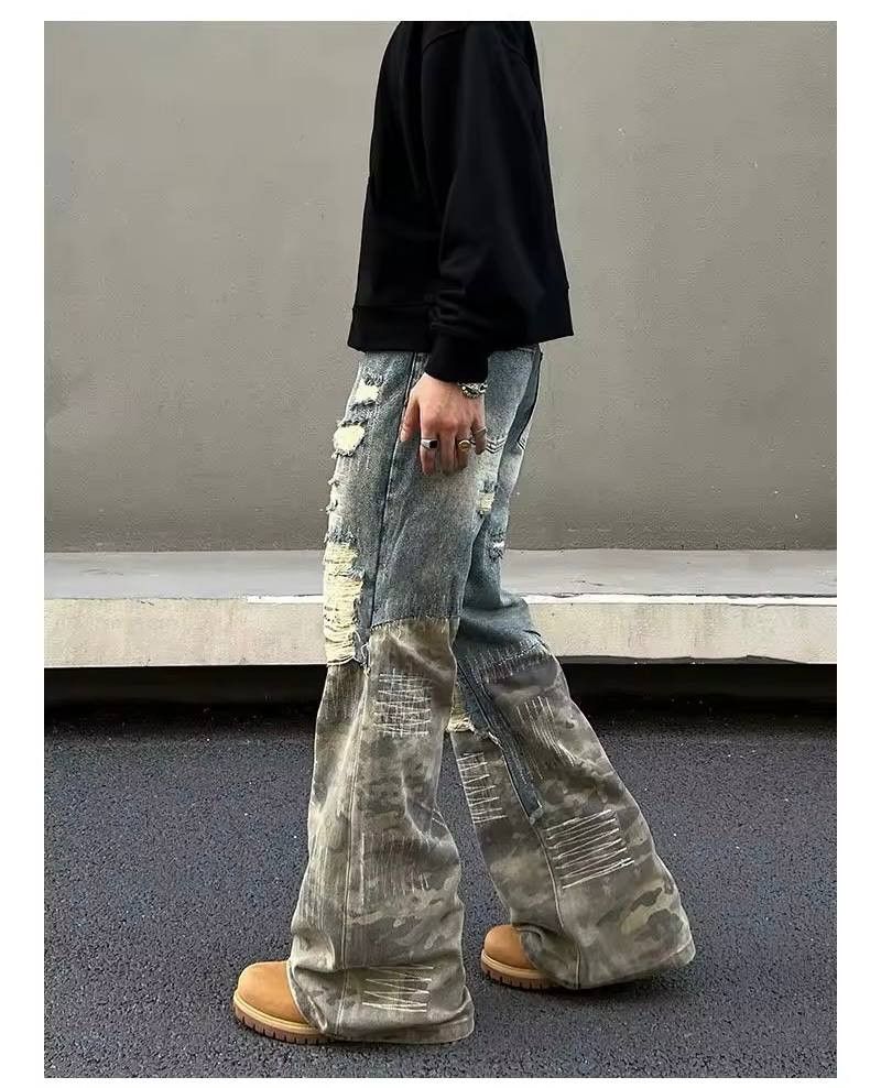 Japanese Brand × Vintage ripped jeans Size US 36 / EU 52 - 4 Thumbnail