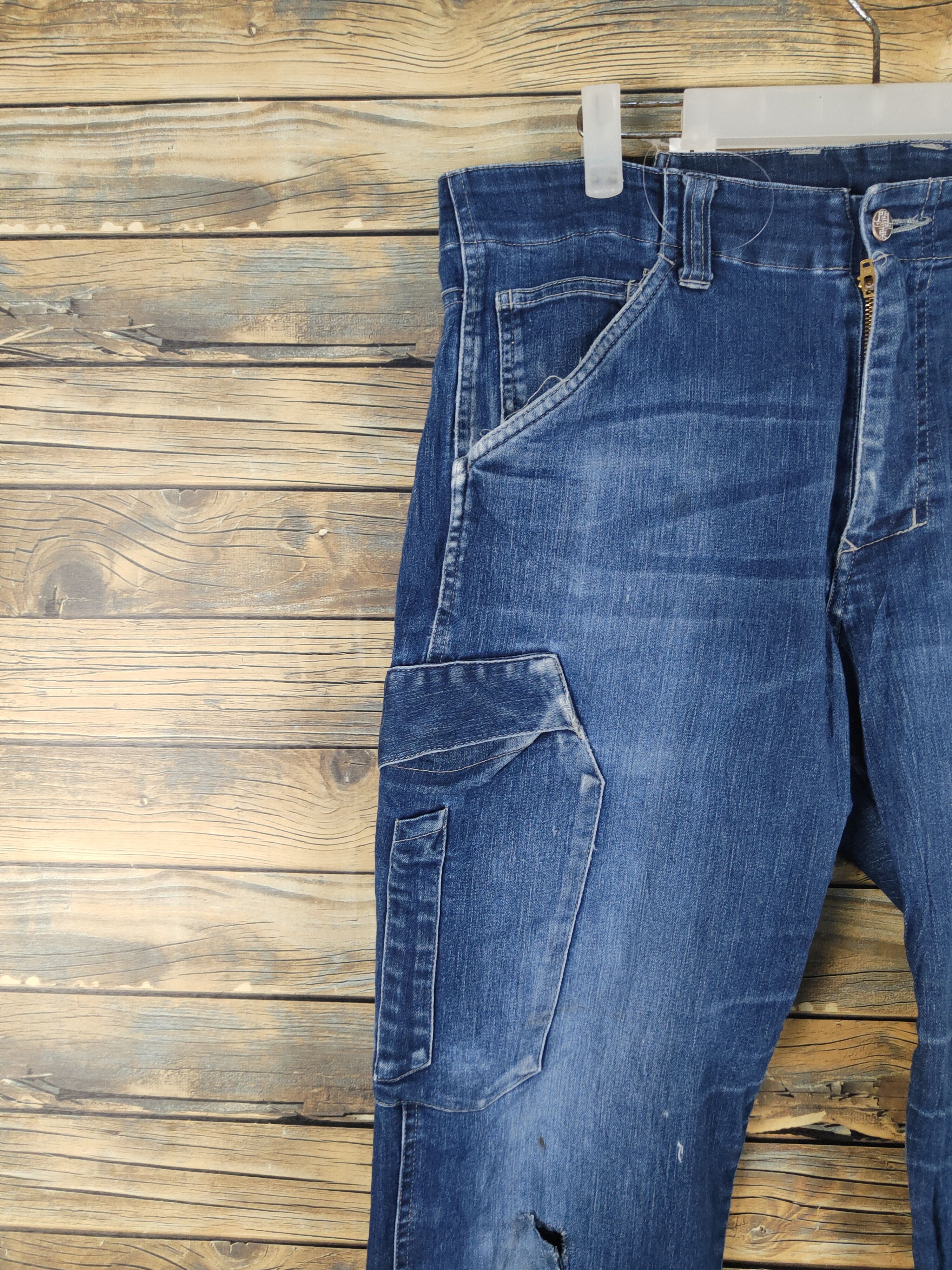 Japanese Brand Japanese Brand Dark Blue Distressed Ripped Jeans #W2084 Size US 34 / EU 50 - 3 Thumbnail