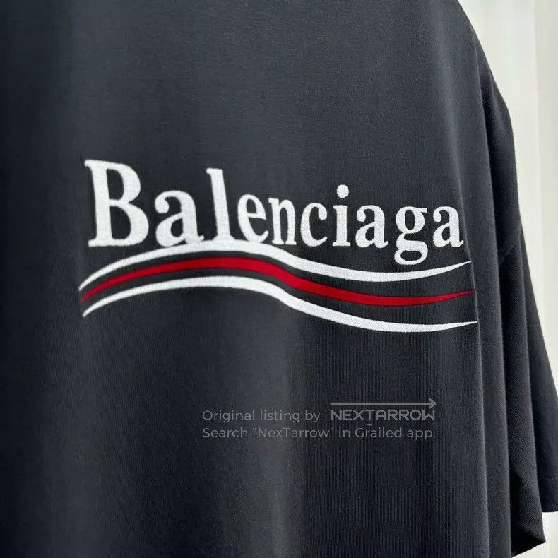 Balenciaga Balenciaga Black and Grey Embroidered Coke Short Sleeve Size US XS / EU 42 / 0 - 5 Thumbnail