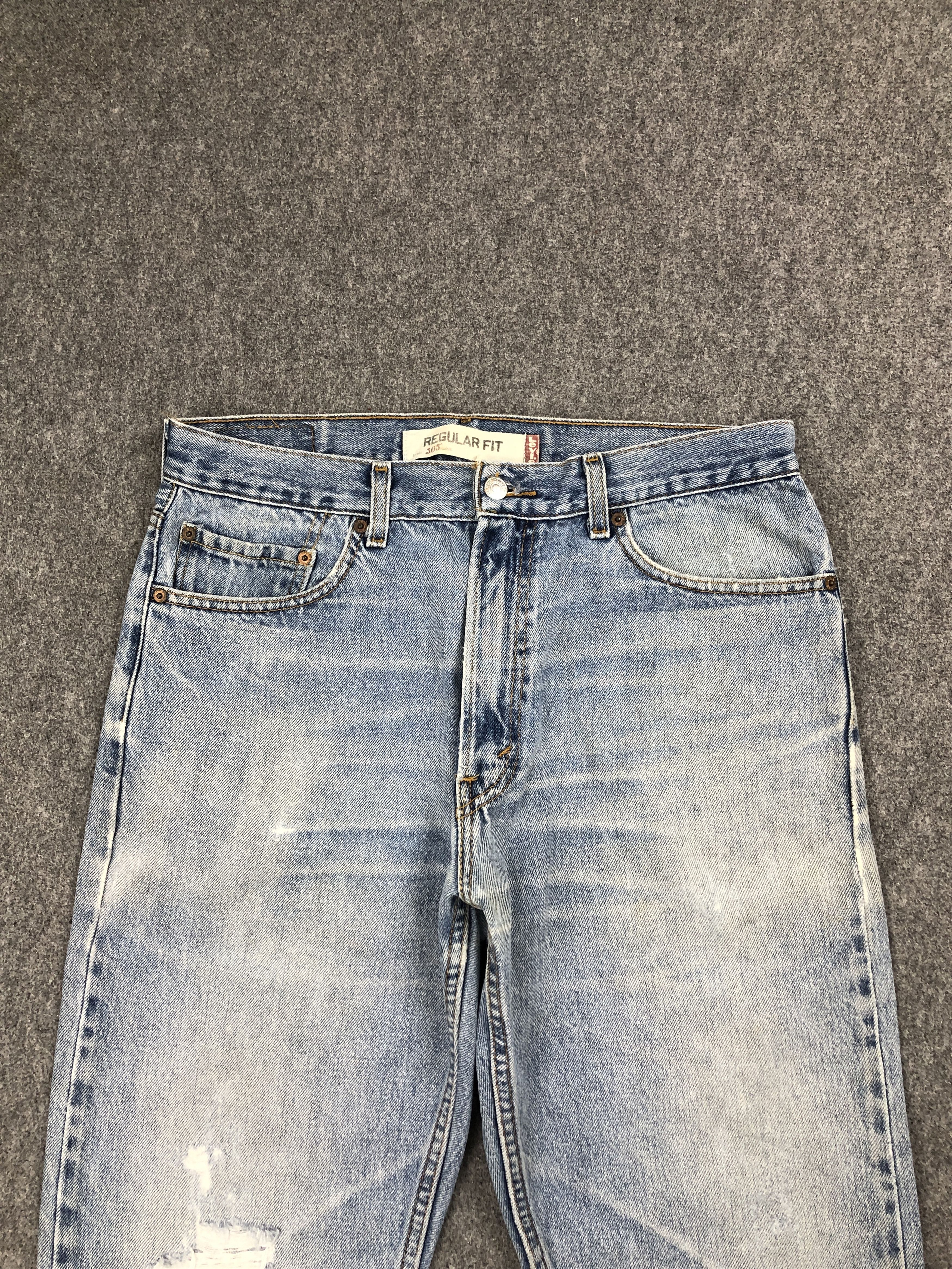 Levi's Vintage Distressed Levis 505 Light Wash Jeans DP2528 Size US 33 - 2 Thumbnail
