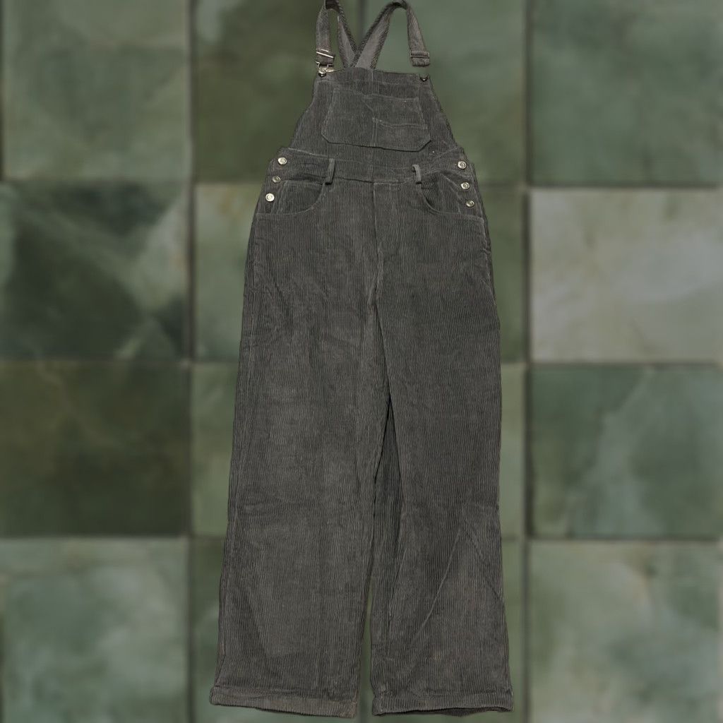 Vintage VINTAGE By Together Women's Corduroy Overalls Sleeveless Medium Gray Casual Dress Size 32" / US 10 / IT 46 - 1 Thumbnail