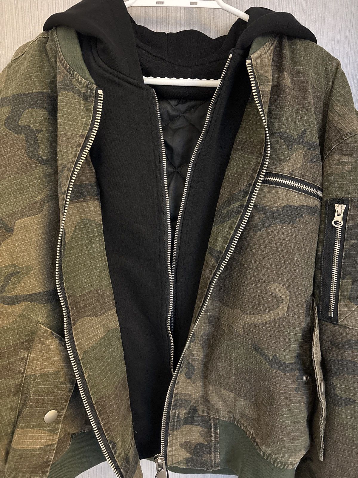 Vintage Camo hooded bomber jacket Size US XL / EU 56 / 4 - 2 Thumbnail