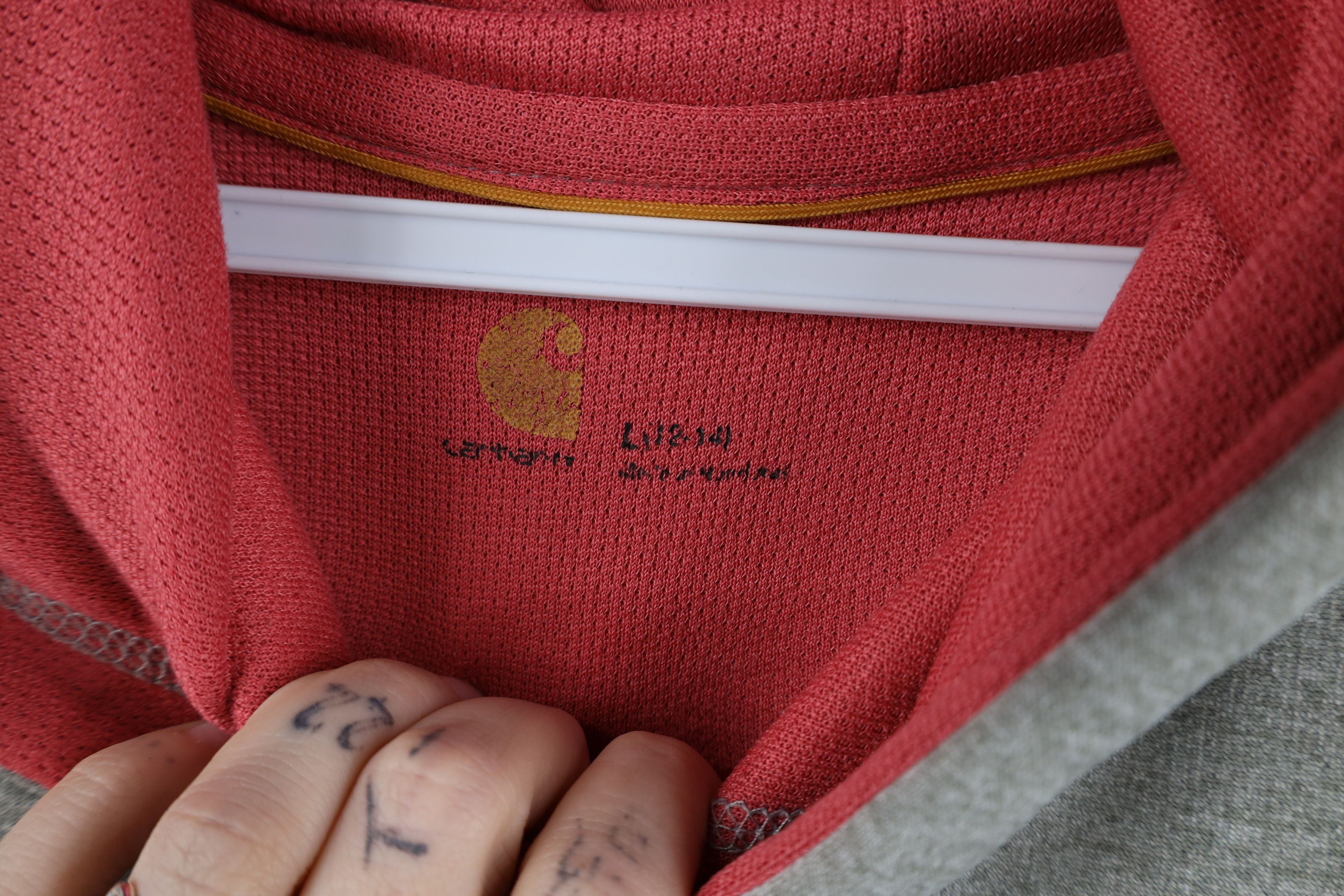 Carhartt Vintage Y2K Carhartt Spell Out Big Logo Hoodie Gray Size L / US 10 / IT 46 - 6 Thumbnail