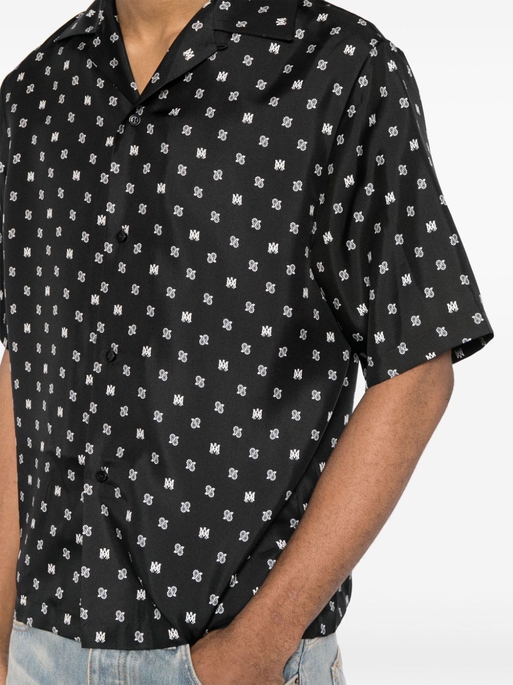 Amiri o1s1wg110625 Paisley Bowling Shirt in Black Size US XL / EU 56 / 4 - 5 Thumbnail