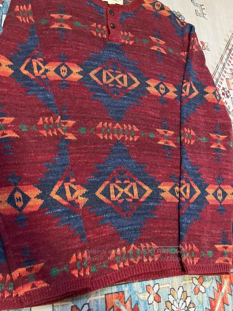 RRL Ralph Lauren RRL Ralph Lauren Henley collar striped long-sleeved Navajo Size US M / EU 48-50 / 2 - 5 Thumbnail