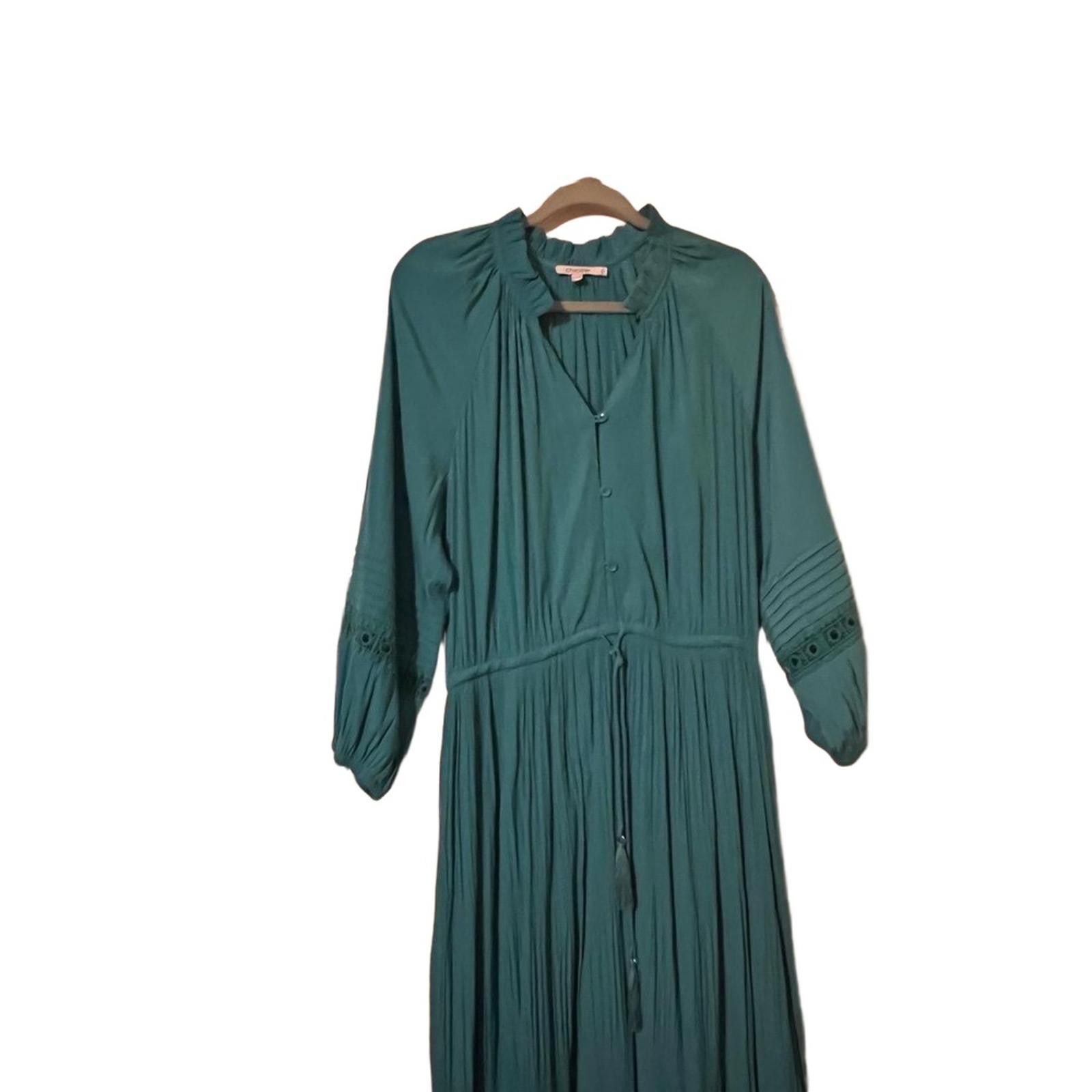 chicos green dress Prosperina Tate Scallop Mini Shift Dress In Grass Green