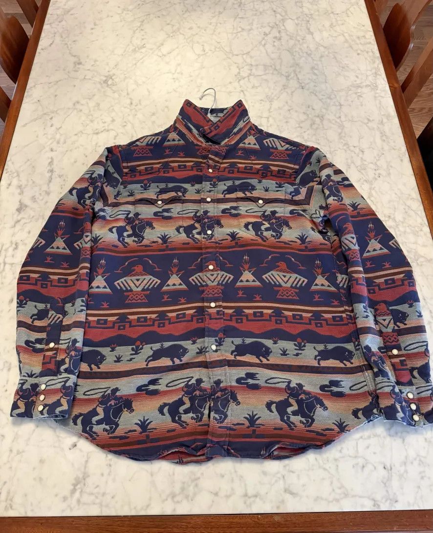 Ralph Lauren Ralph Lauren Southwestern Indian Aztec Western Rodeo Shirt Size US L / EU 52-54 / 3 - 3 Thumbnail