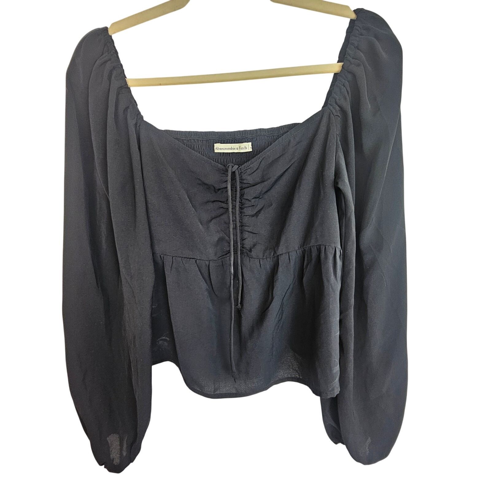 Abercrombie & Fitch Abercrombie & Fitch Cropped Peasant Babydoll Top M Smocked Size M / US 6-8 / IT 42-44 - 1 Thumbnail
