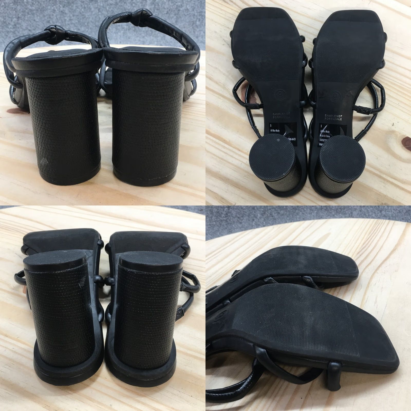 Vintage A New Day Sandal Womens 9 Black Knotted Open Toe Slip-On Casual Comfort Leather Shoes Size US 9 / IT 39 - 8 Thumbnail