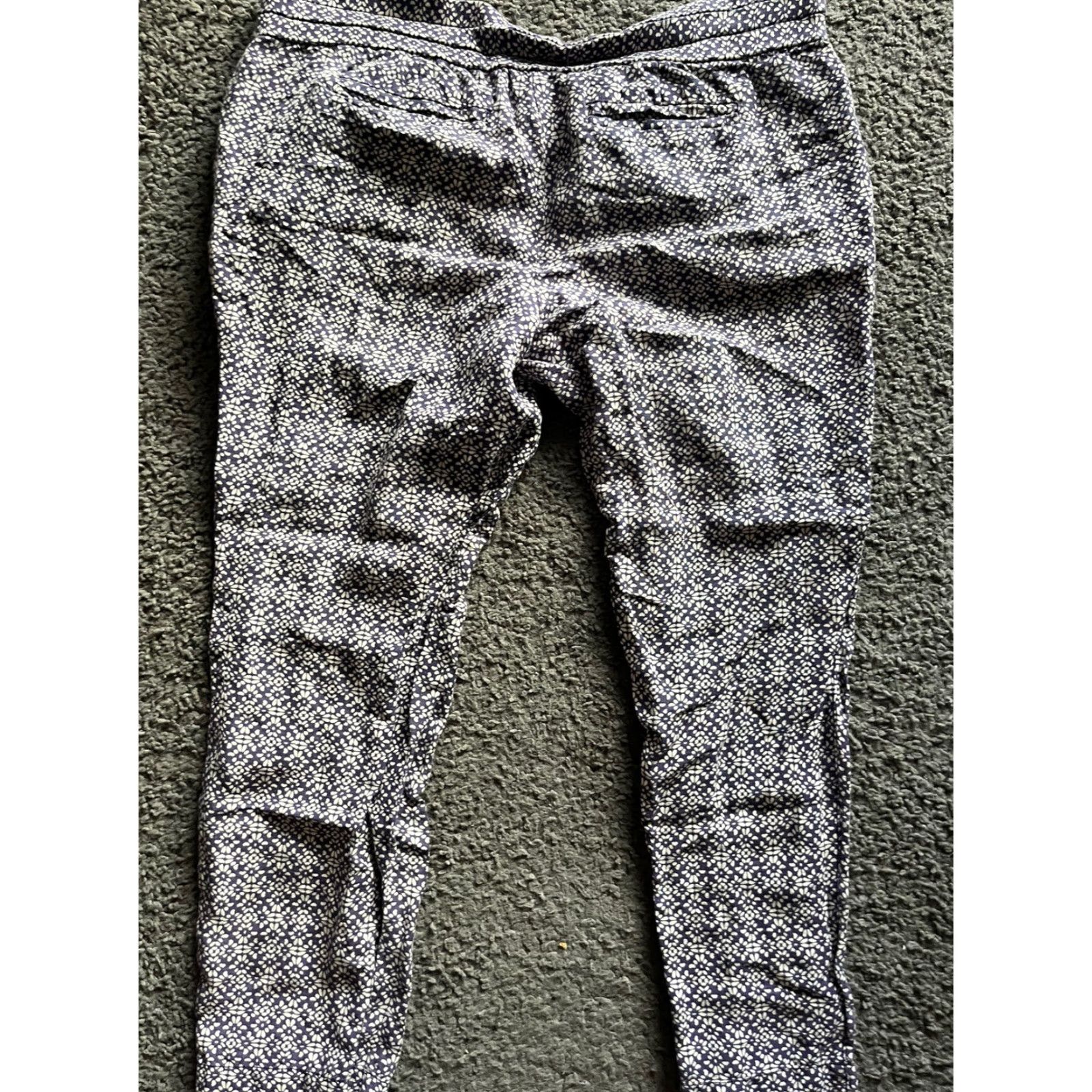 Loft Loft Relaxed Chino Pants Women's Size 8 Purple Striped Floral Marisa Fit Linen Blend Tapered Size 30" / US 8 / IT 44 - 3 Thumbnail