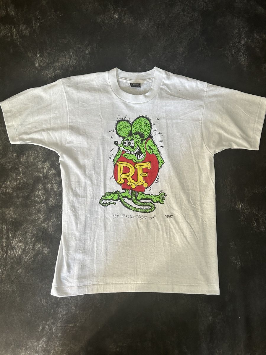 Vintage *RARE* VINTAGE 1991 RAT FINK WHITE GRAPHIC LOGO TEE SZ L Size US L / EU 52-54 / 3 - 1 Thumbnail