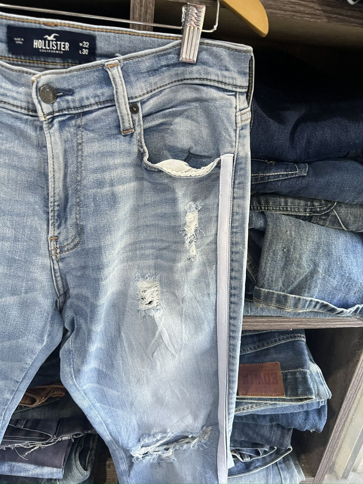 Hollister 🔥Hollister Side Stripe Distressed Denim Size US 31 - 6 Thumbnail