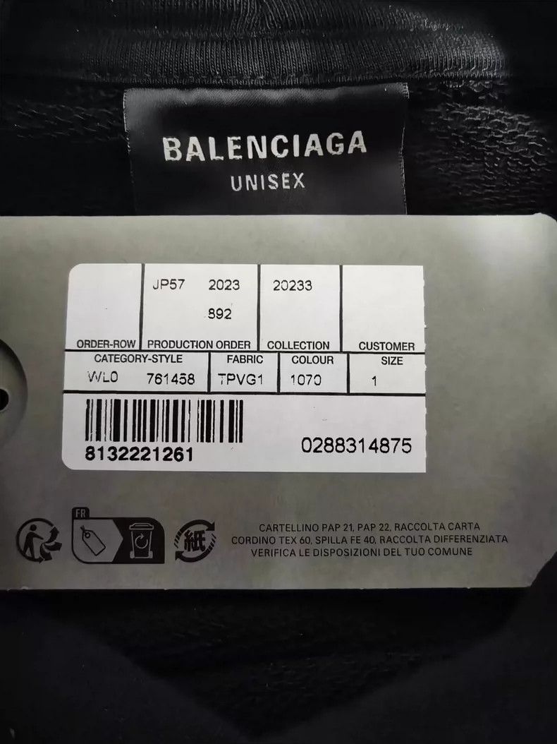 Balenciaga Balenciaga Black inverted logo sweatshirt Size US S / EU 44-46 / 1 - 4 Thumbnail
