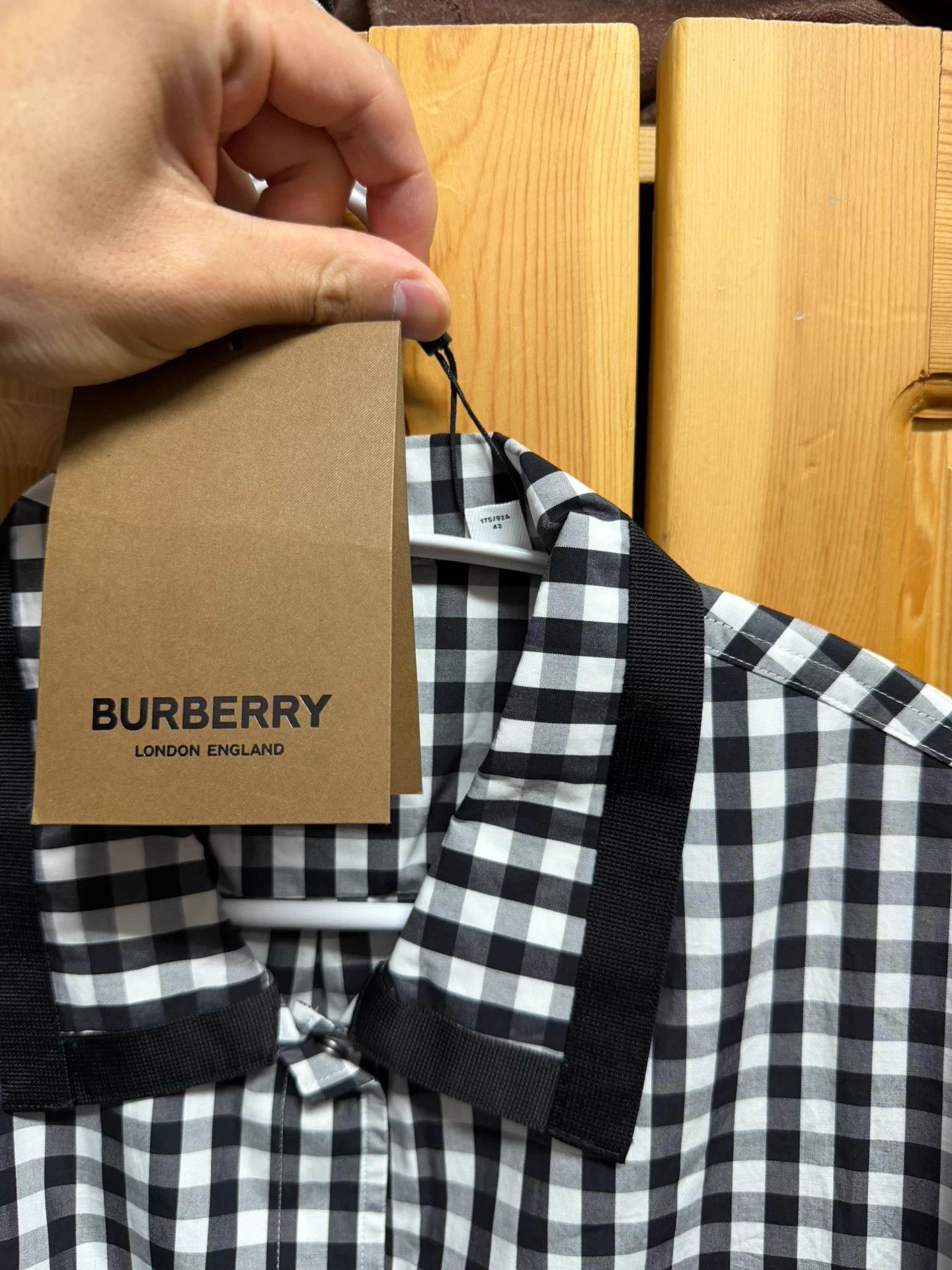 Burberry Burberry black white check waist-cinched NWT cotton dress Size L / US 10 / IT 46 - 4 Thumbnail