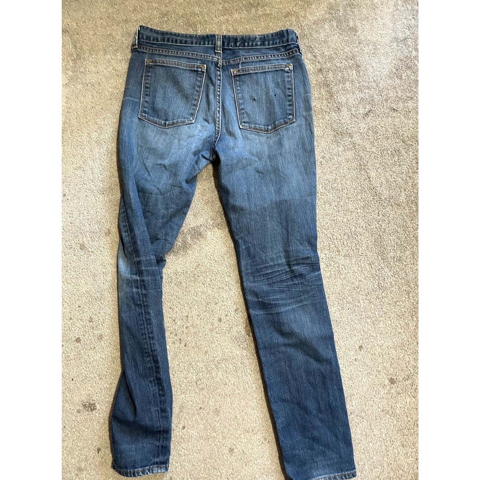 Vintage J Crew Toothpick Mid Rise Skinny Jeans solid Blue Summer Size 29 Ankle Jeans Size 29" - 3 Thumbnail