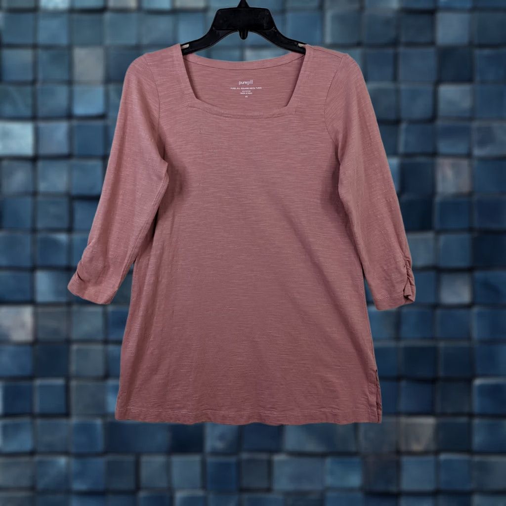J. Jill J.JILL Tunic Shirt Pink XS 3/4 Sleeve Square Neck Women White? Size XS / US 0-2 / IT 36-38 - 1 Thumbnail