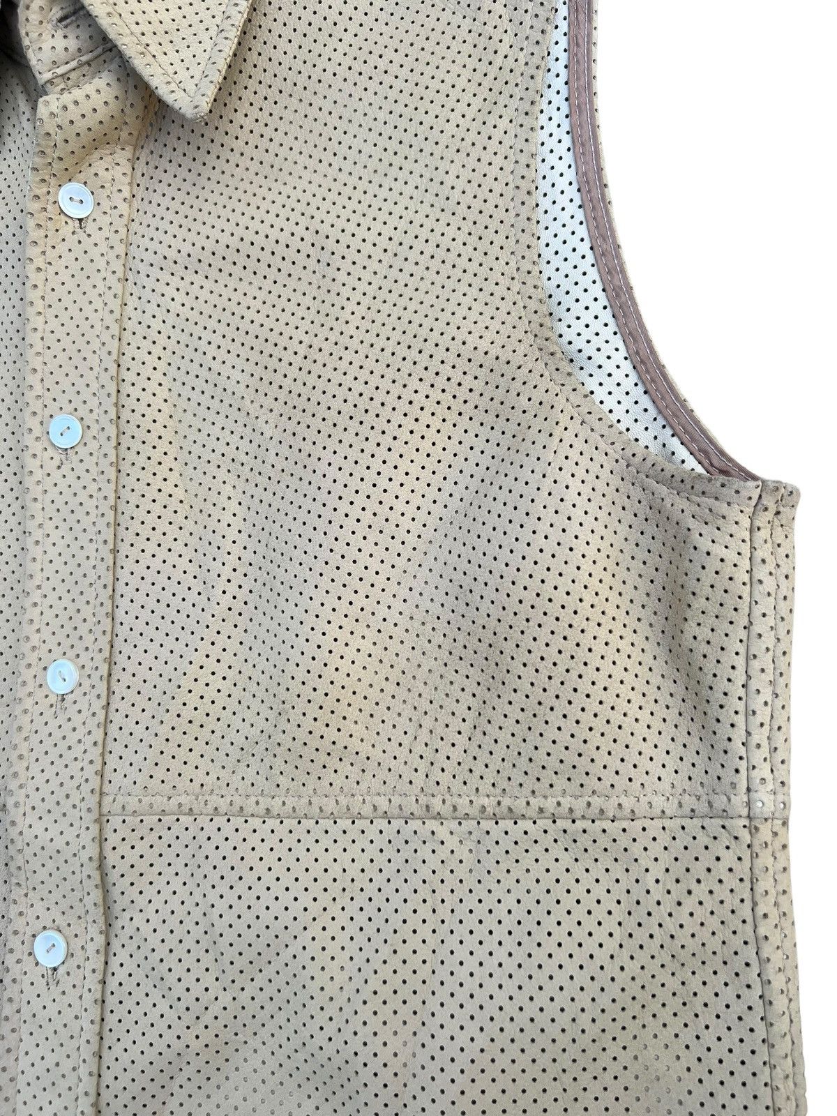 Katharine Hamnett London Vintage KHL Sheepskin Mesh Leather Shirt Sleeveless Size US S / EU 44-46 / 1 - 10 Thumbnail