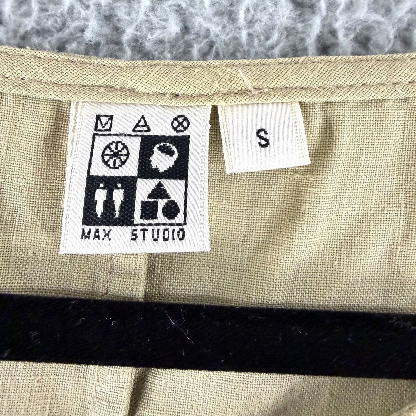 Vintage VINTAGE Max Studio Shift Dress Womens S Tan 100% Linen USA Made V Neck Dress Short Sleeveless Beige Slim Casual Womens Size S / US 4 / IT 40 - 7 Thumbnail