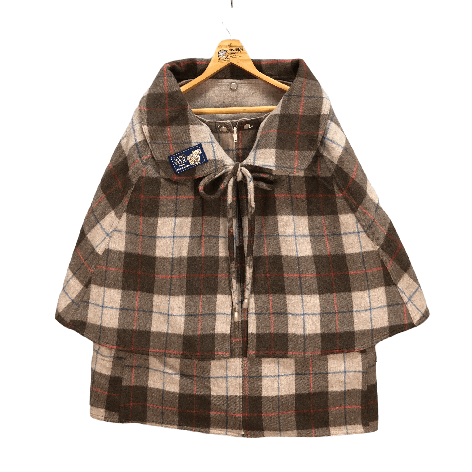 Vintage MARIO LAMB TARTAN REVERSIBLE WOOL SHAWL JACKET #6008-218 Size L / US 10 / IT 46 - 1 Thumbnail