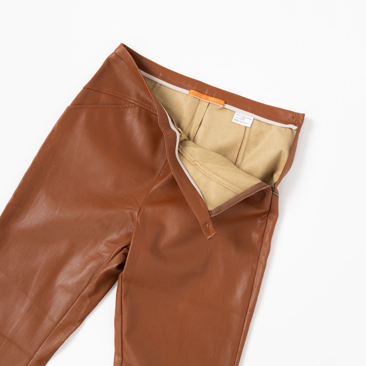 Other L’Atelier Cofre Womens Brown Faux Leather Pants Bootcut Size 27" / US 4 / IT 40 - 4 Thumbnail