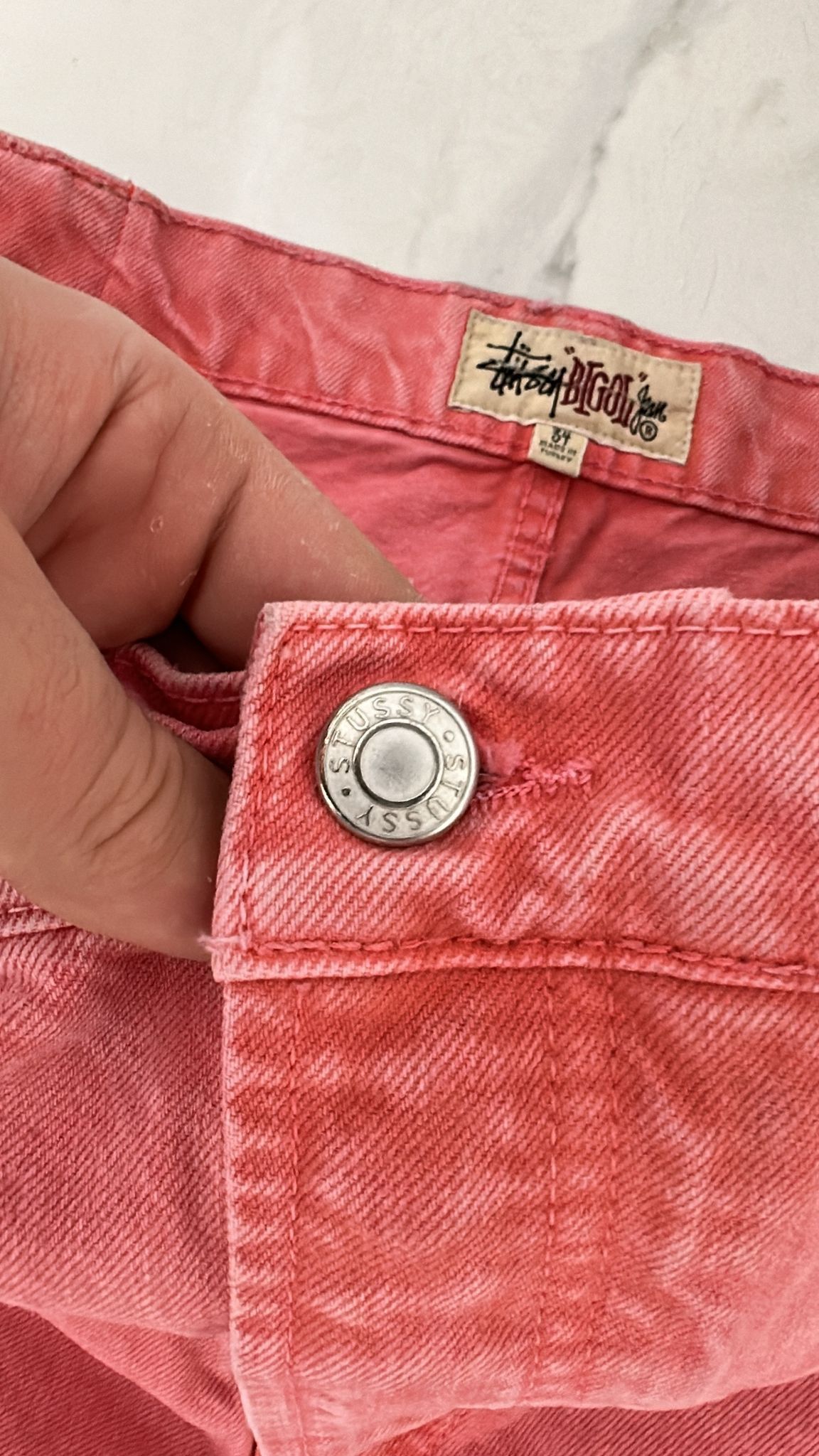 Stussy Double Dye Big 'OL Jeans Faded Red Size 34