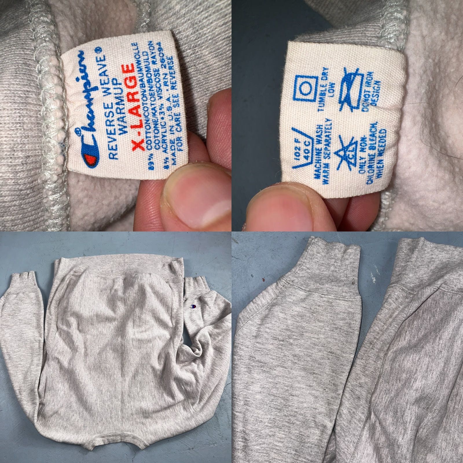 Champion VINTAGE Champion Reverse Weave Sweatshirt Gray XL Crew Neck 80s USA Lion Sun Motif Men's Pullover Size US XL / EU 56 / 4 - 8 Thumbnail