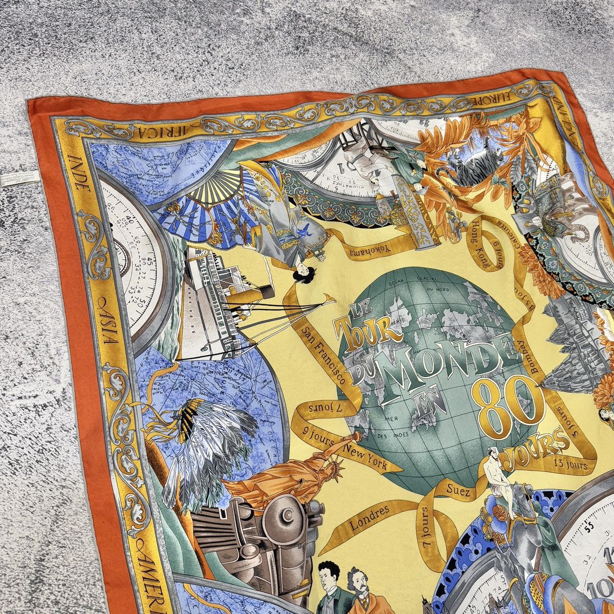 Vintage Vintage Andre Claude Canova France Silk Scarf Size ONE SIZE - 4 Thumbnail