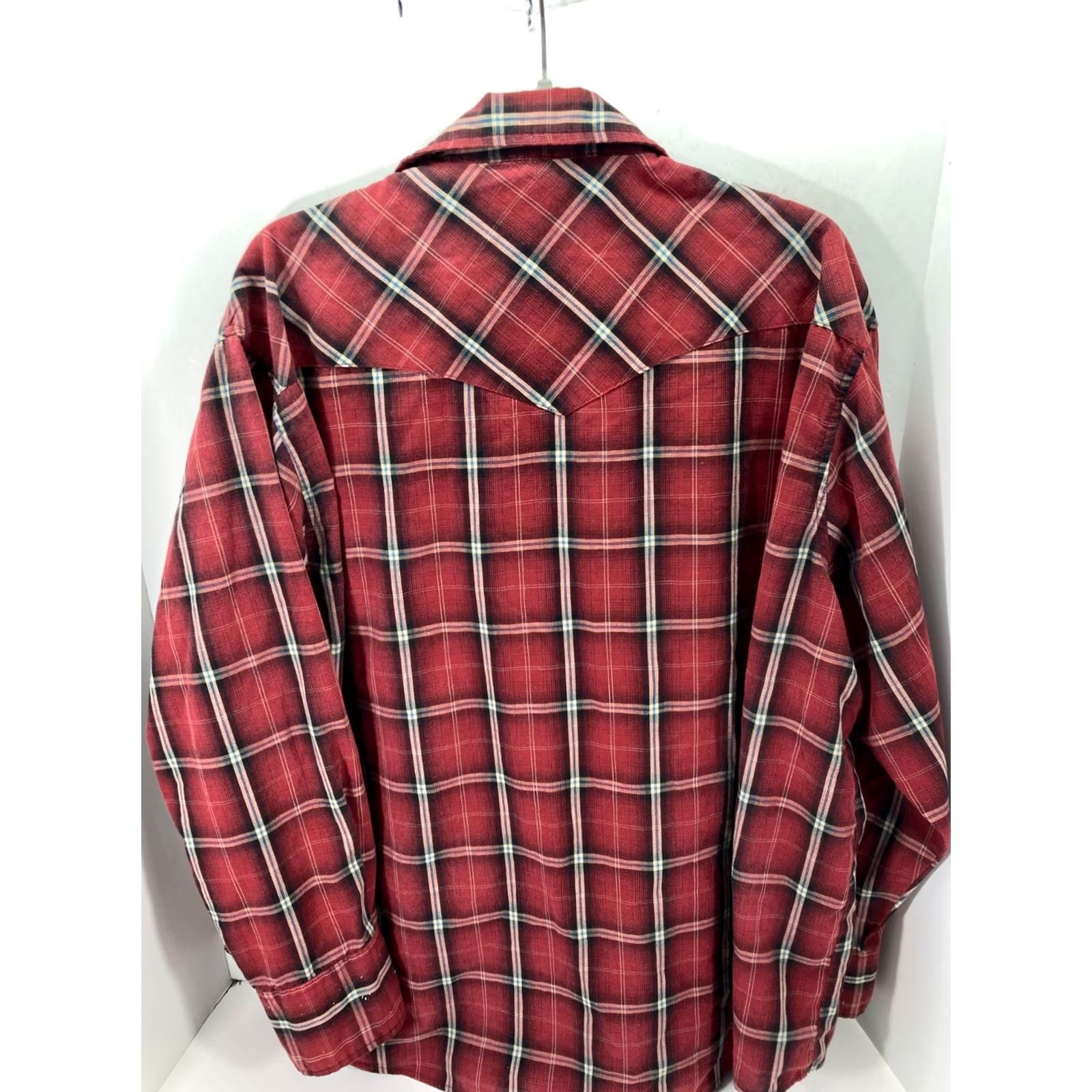 Wrangler Wrangler Western Shirt Mens 2XL Red Plaid Pearl Snap Front Cowboy Long Sleeve Shirt Size US XXL / EU 58 / 5 - 7 Thumbnail