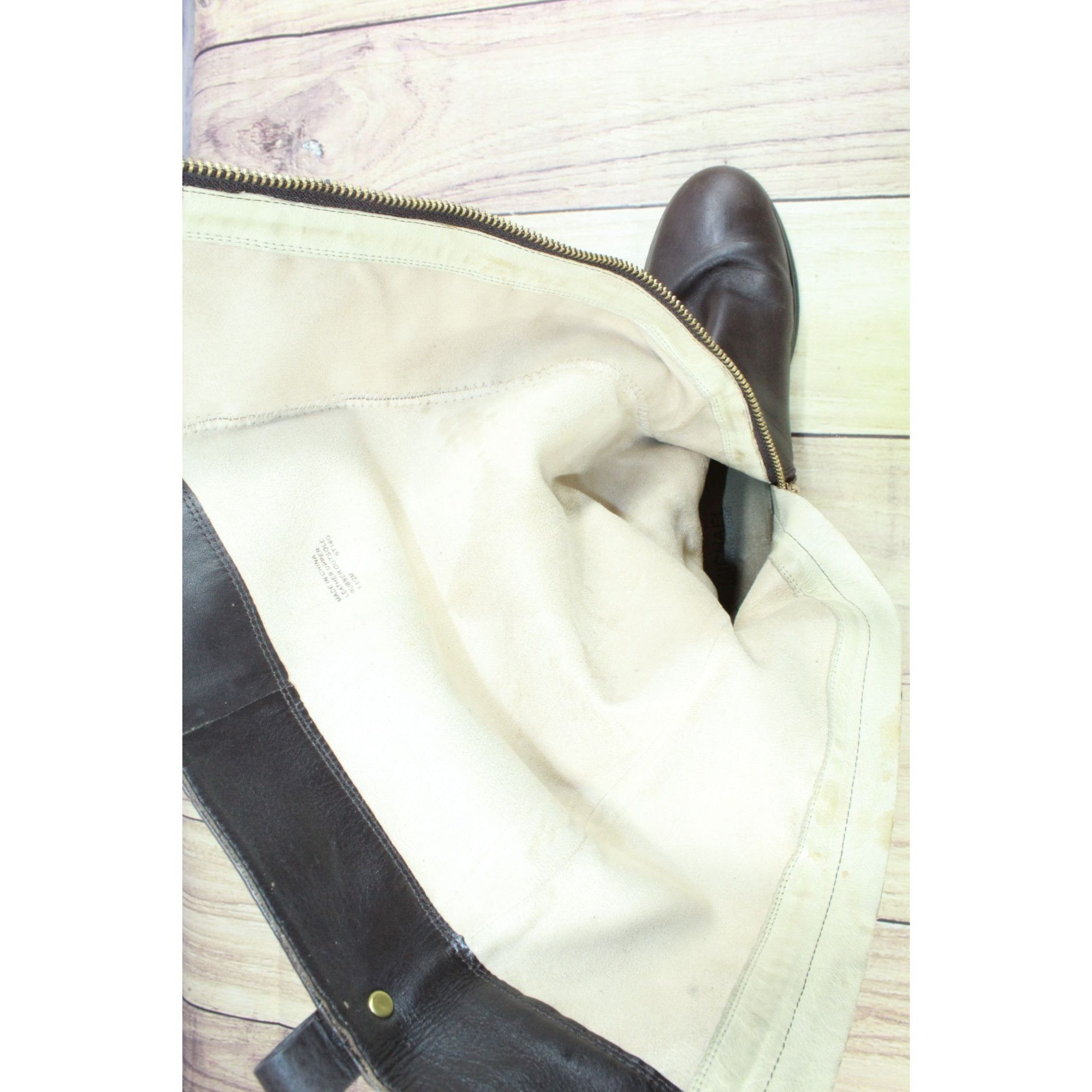 Michael Kors Michael Michael Kors Women’s Arley Brown Leather Riding Boot Size US 7.5 / IT 37.5 - 11 Thumbnail