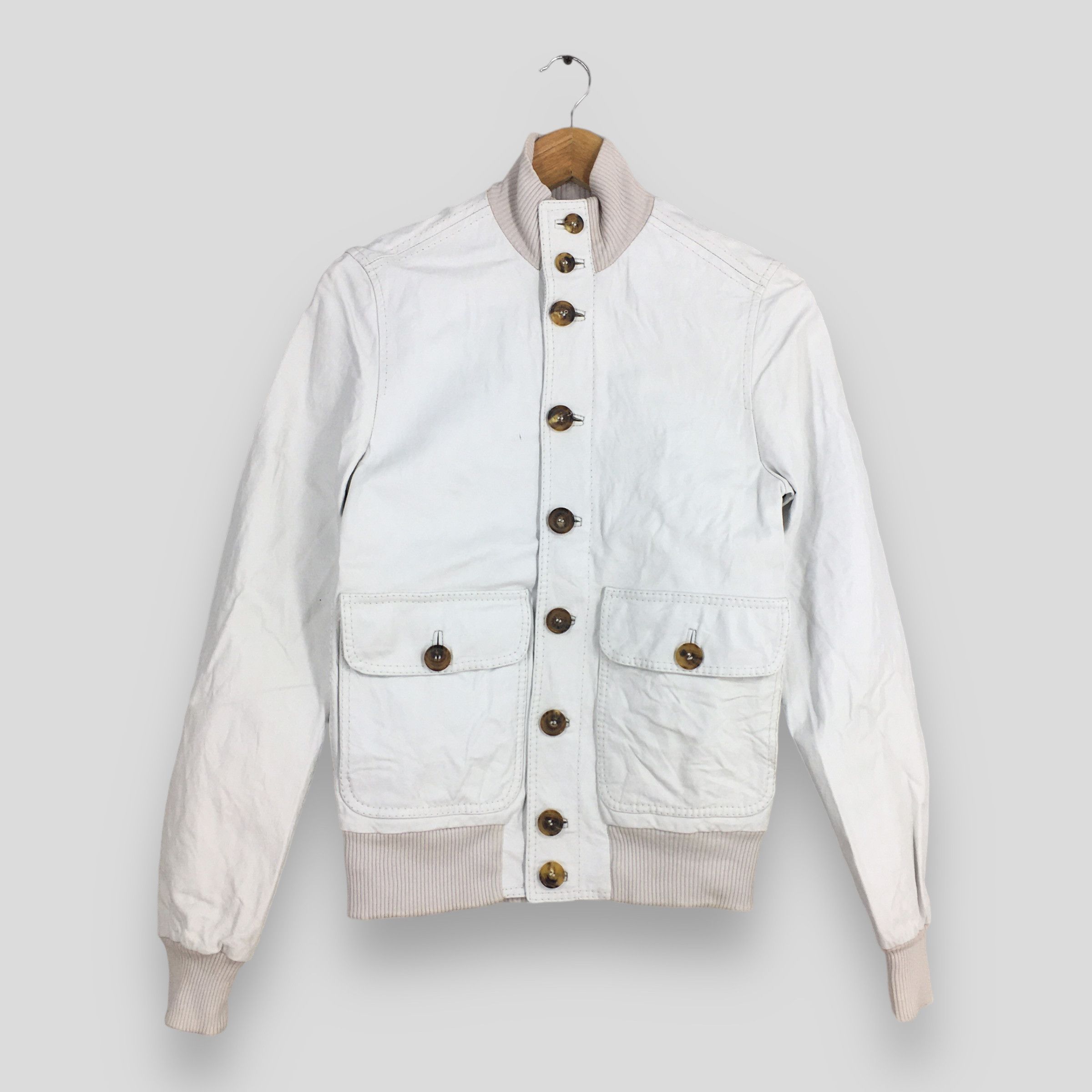 Image of Dolce Gabbana D&g White Ladies Leather Jacket Xs, Women's