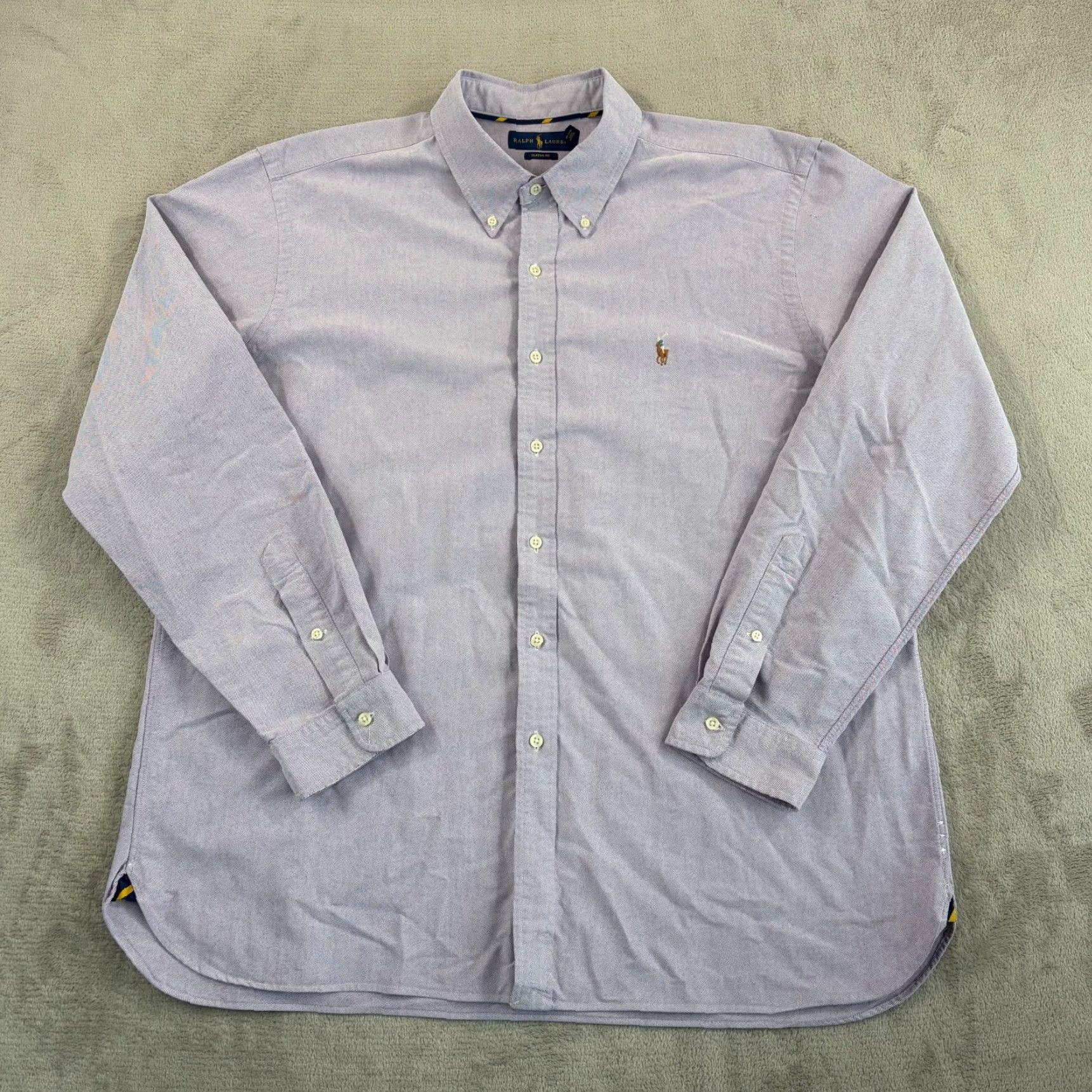 Polo Ralph Lauren Polo Ralph Lauren Classic Fit Oxford Shirt Men 2XL Lavender Purple Button-Up Solid Long Sleeve Casual Travel Ready Mens Size US XXL / EU 58 / 5 - 4 Thumbnail