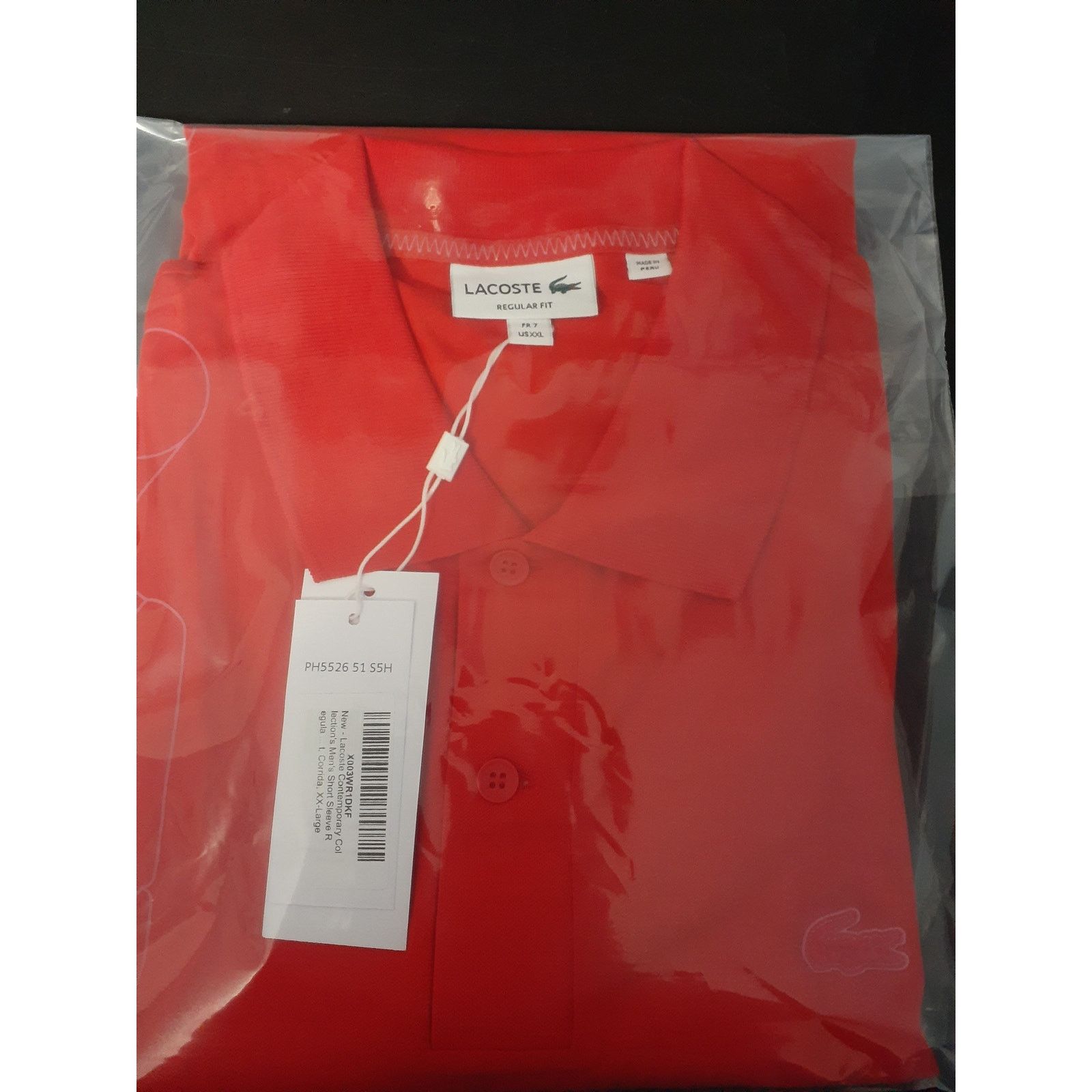 Lacoste Lacoste Mens Short Sleeve Regular Fit Pique Graphic Polo 2XL Size US XXL / EU 58 / 5 - 2 Thumbnail